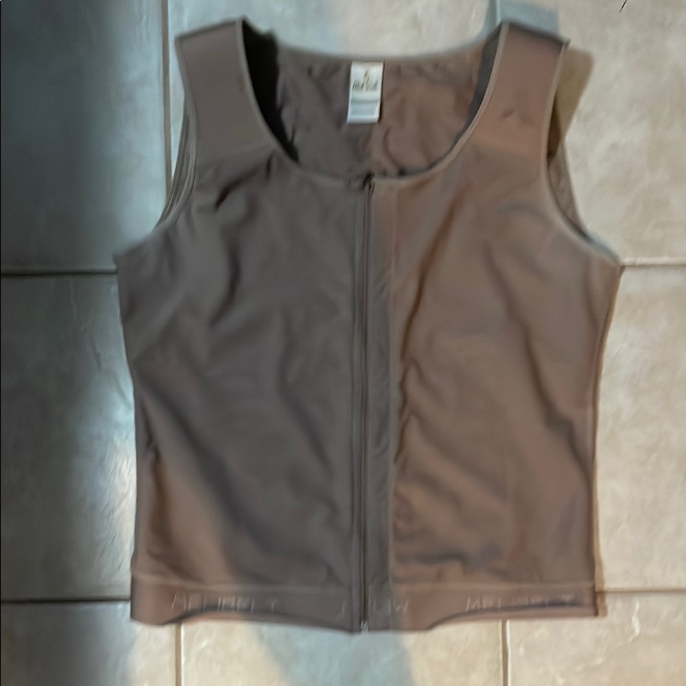 Fajas 2xl Men's Brown Zip-Up Vest